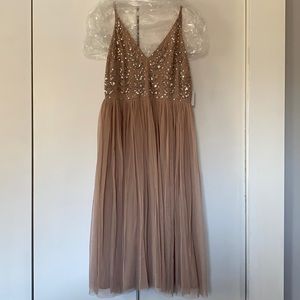 Blush Midi dress with embellished top